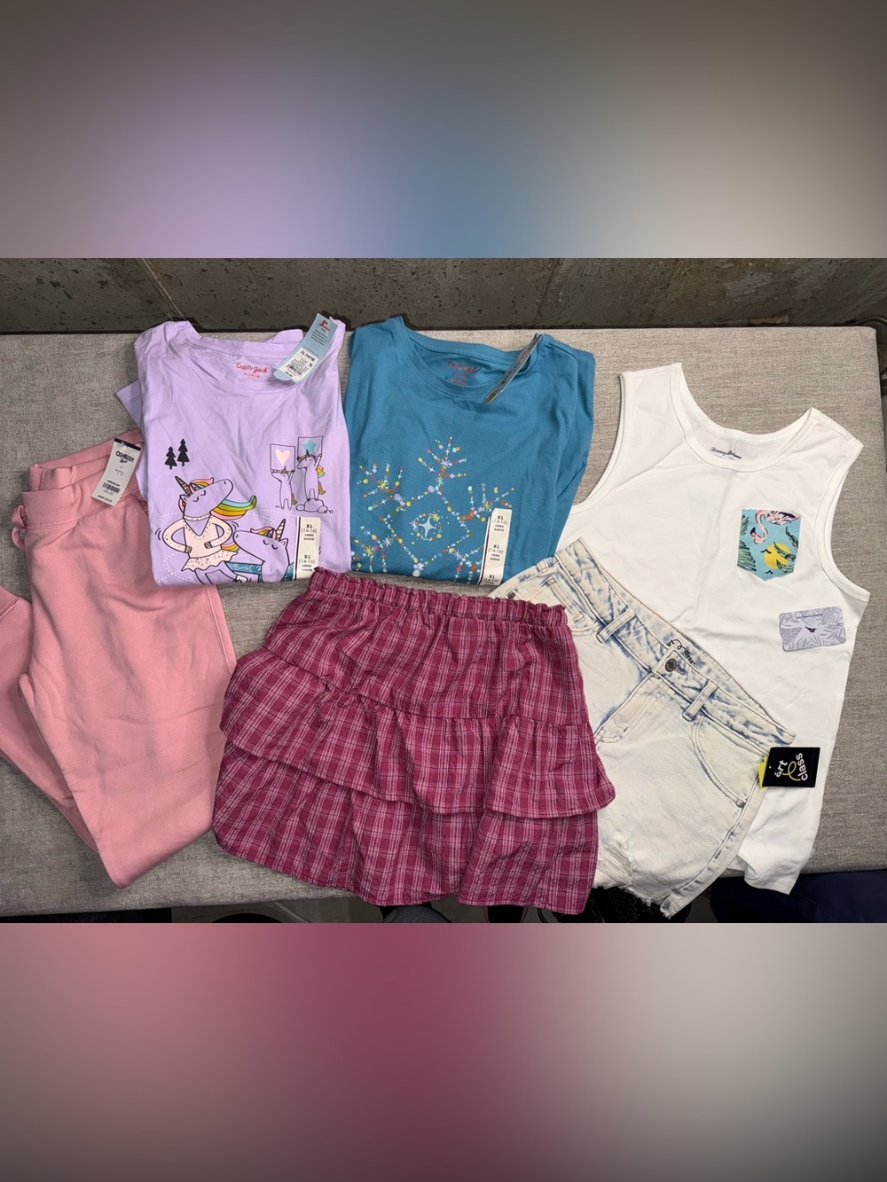 Girls XL 14/16 6-Piece Clothing Bundle Cat & Jack OshKosh Art Class